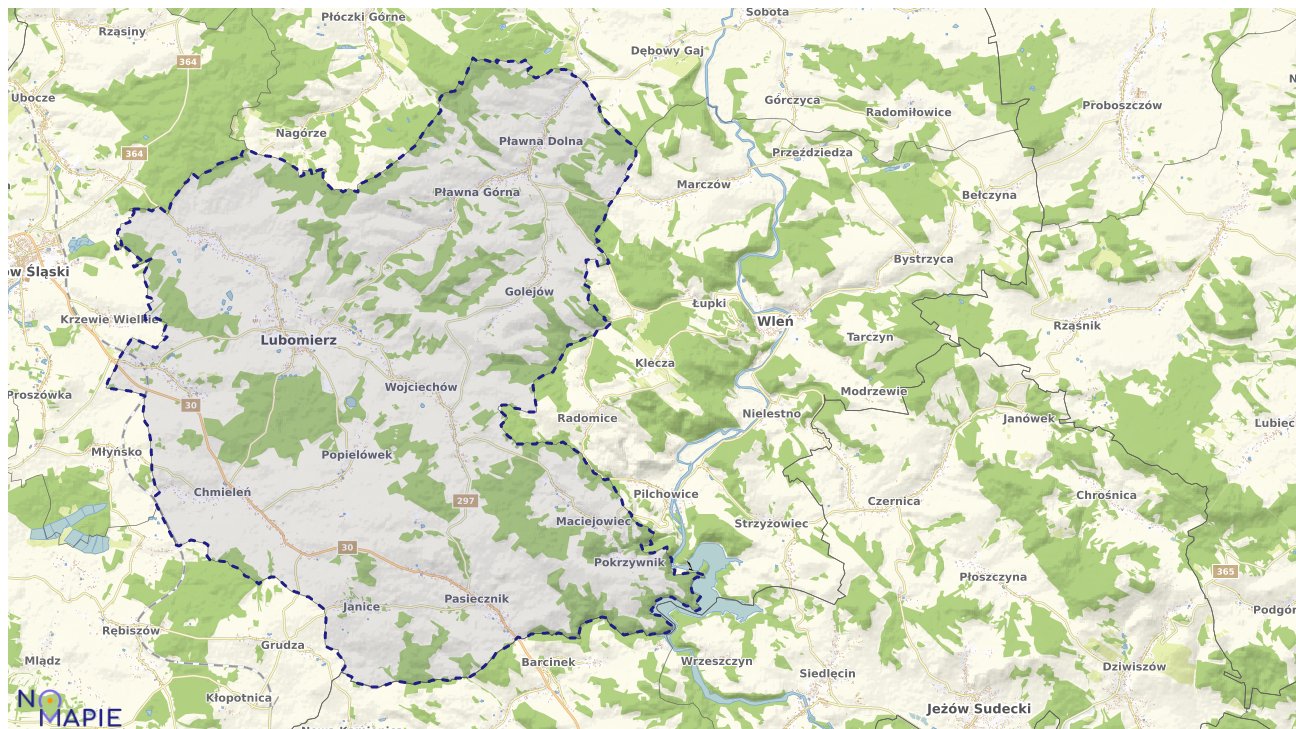 Mapa obszarów ochrony przyrody Lubomierza