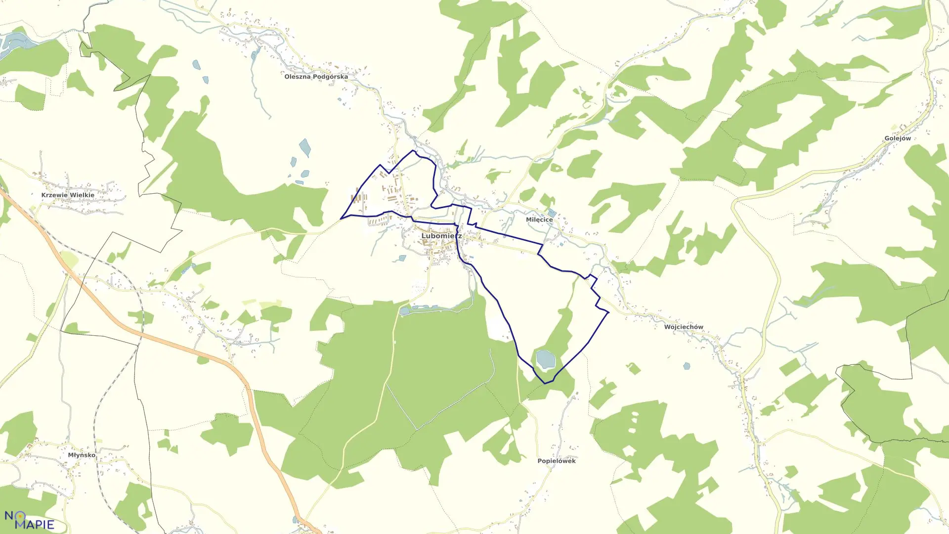 Mapa obrębu LUBOMIERZ 2 w gminie Lubomierz